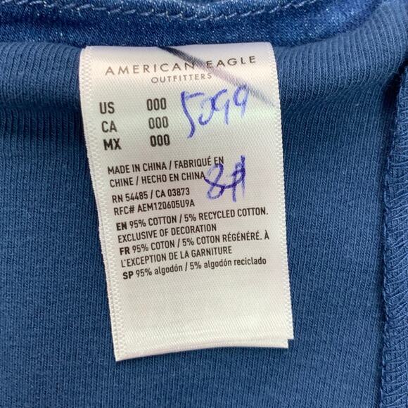 New American Eagle Womens Medium 100% Cotton Side Zip Denim Mini Jean Skort - Picture 6 of 6